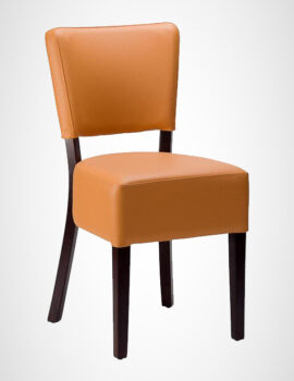 ALTO FB FINE DINNING CHAIR  FAUX LEATHER WITH WENGE/ORDHRE BROWN WOOD POLISH FRAME.